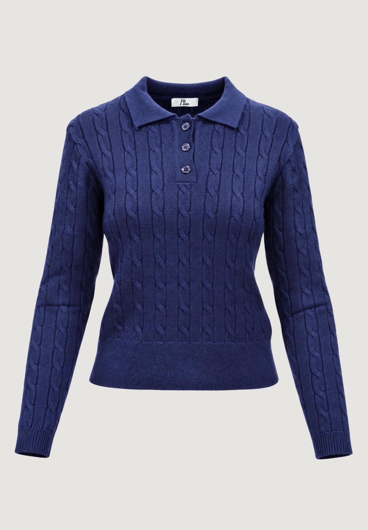 Maglione I am ortensia CABLE POLO KNIT