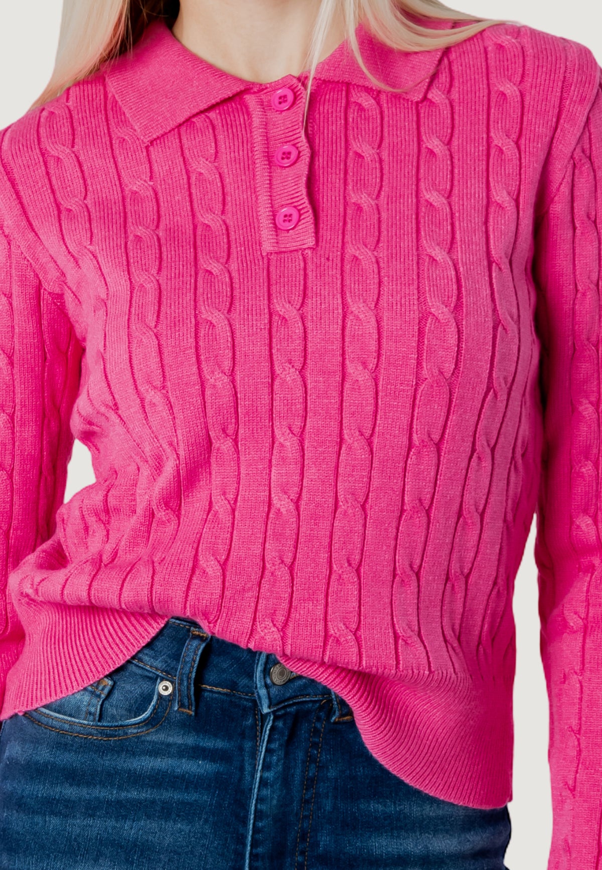 Maglione I am ortensia CABLE POLO KNIT