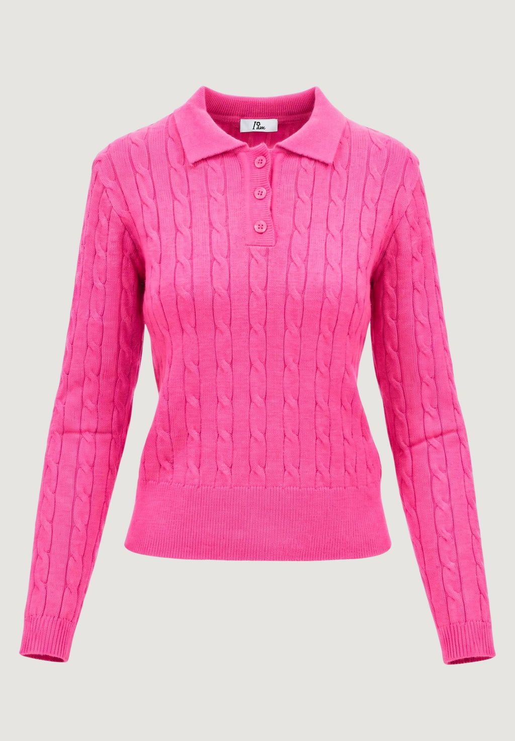 Maglione I am ortensia CABLE POLO KNIT