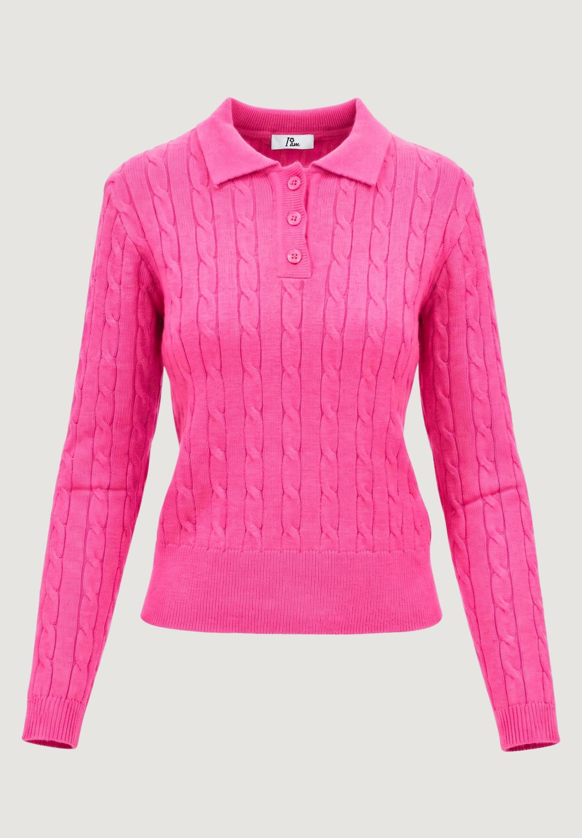Maglione I am ortensia CABLE POLO KNIT
