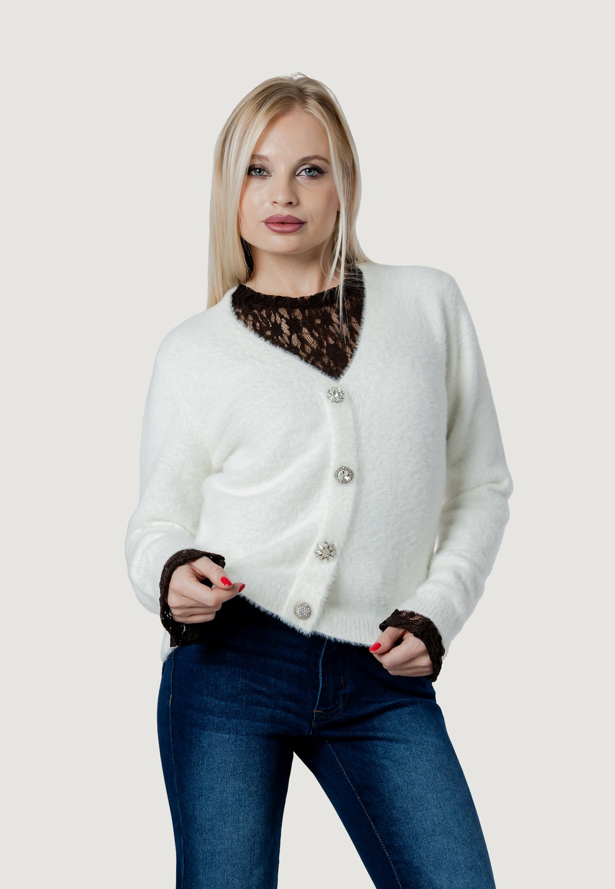 Maglione I am lotus FLUFFY CARDIGAN