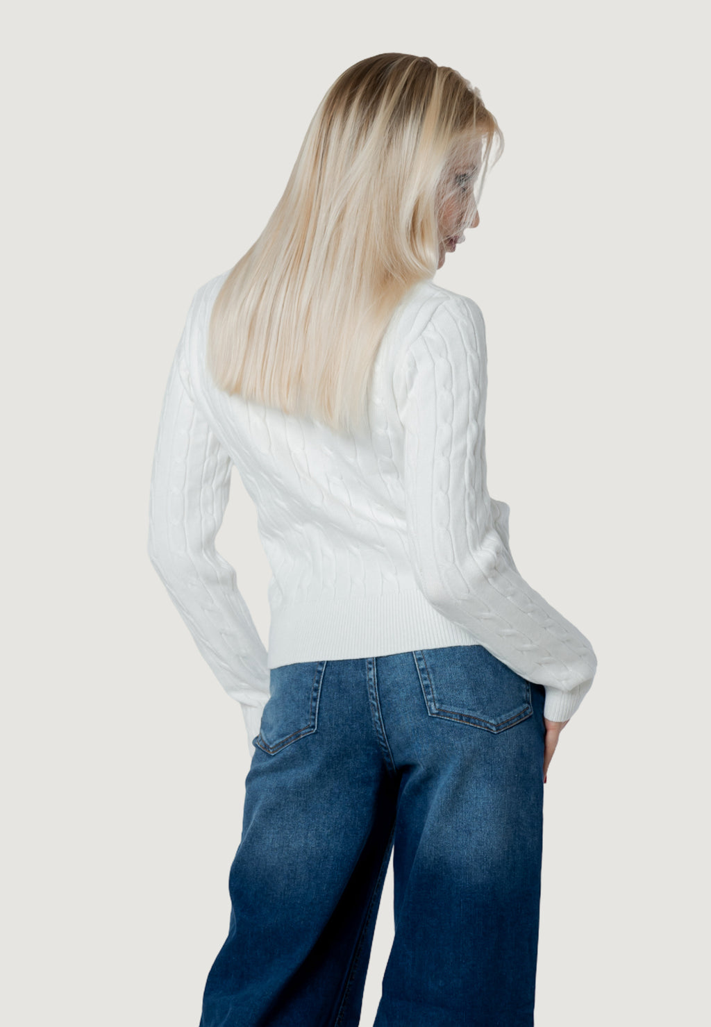 Maglione I am ortensia CABLE POLO KNIT