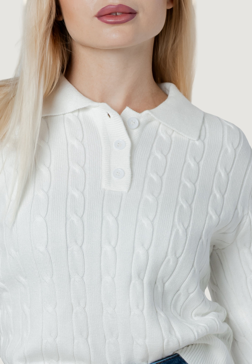 Maglione I am ortensia CABLE POLO KNIT
