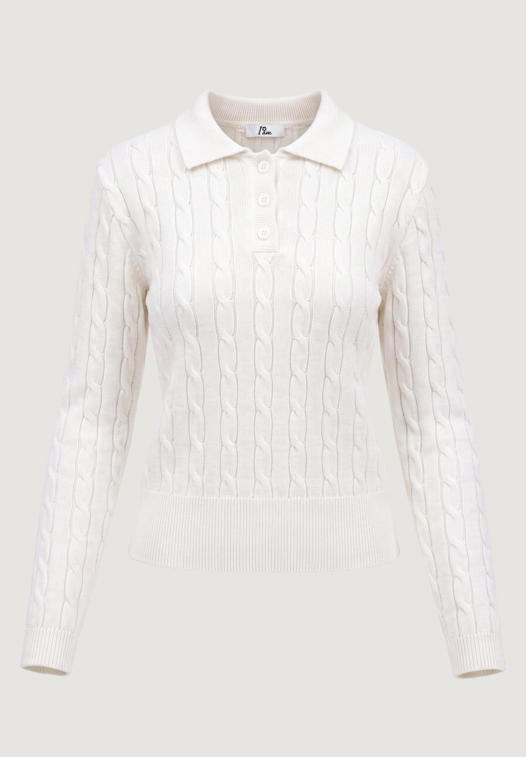 Maglione I am ortensia CABLE POLO KNIT