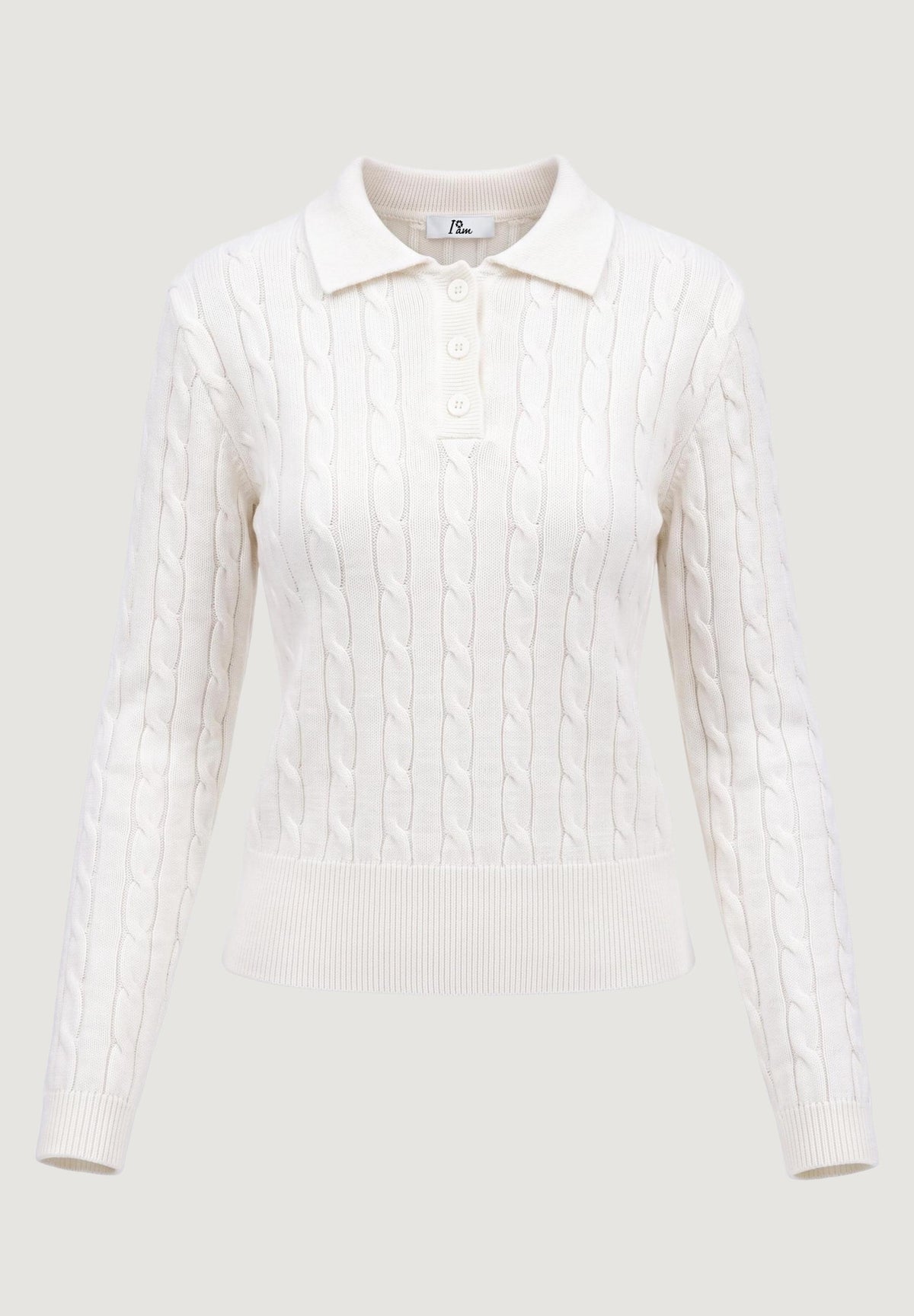 Maglione I am ortensia CABLE POLO KNIT