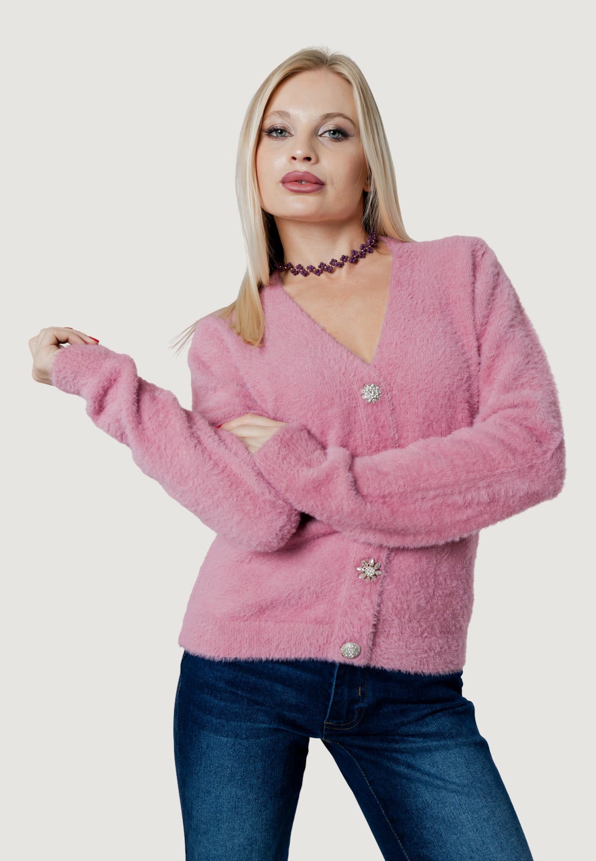 Maglione I am lotus FLUFFY CARDIGAN
