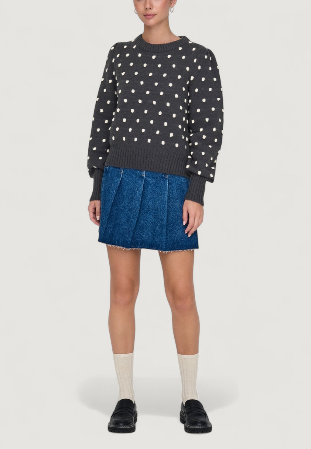 Maglione Jacqueline de Yong JDYSIGRID LIFE L/S ONECK PUFFDOT PUL KNT