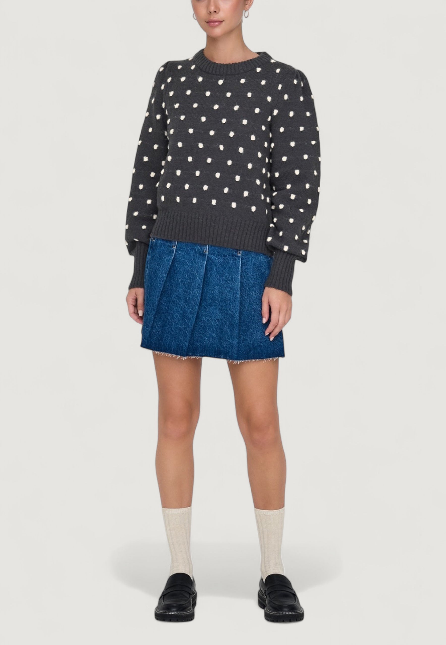 Maglione Jacqueline de Yong JDYSIGRID LIFE L/S ONECK PUFFDOT PUL KNT