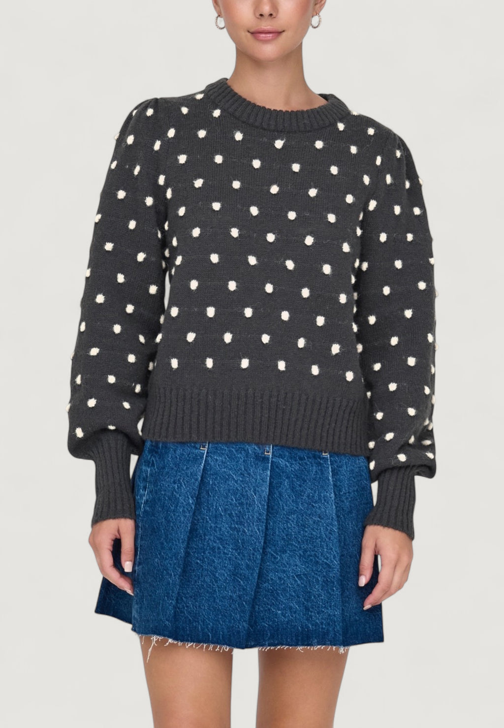 Maglione Jacqueline de Yong JDYSIGRID LIFE L/S ONECK PUFFDOT PUL KNT