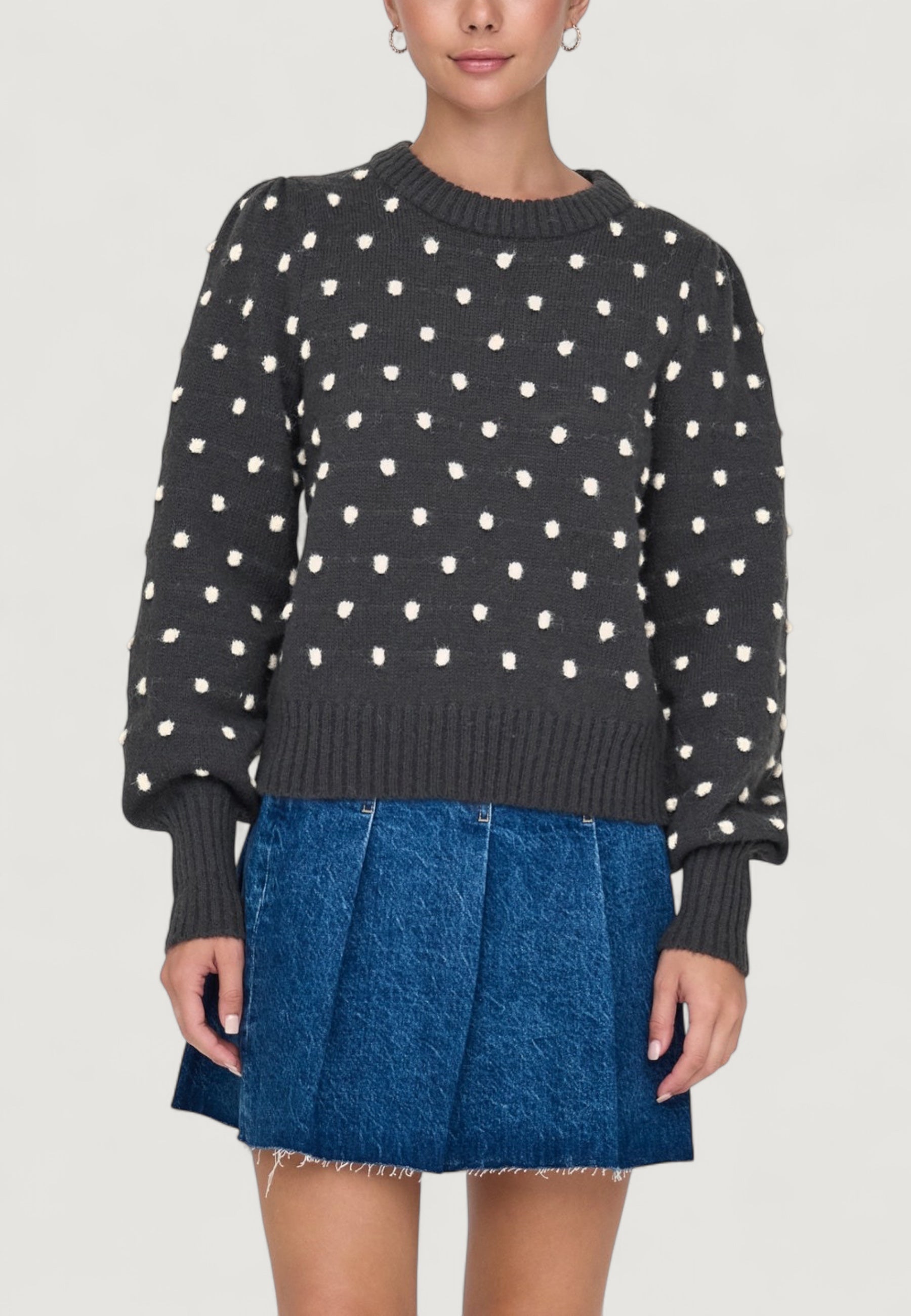 Maglione Jacqueline de Yong JDYSIGRID LIFE L/S ONECK PUFFDOT PUL KNT