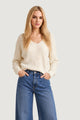 Pullover Jacqueline de Yong JDYBADUT L/S V-NECK STRUC GLITT PULL KNT