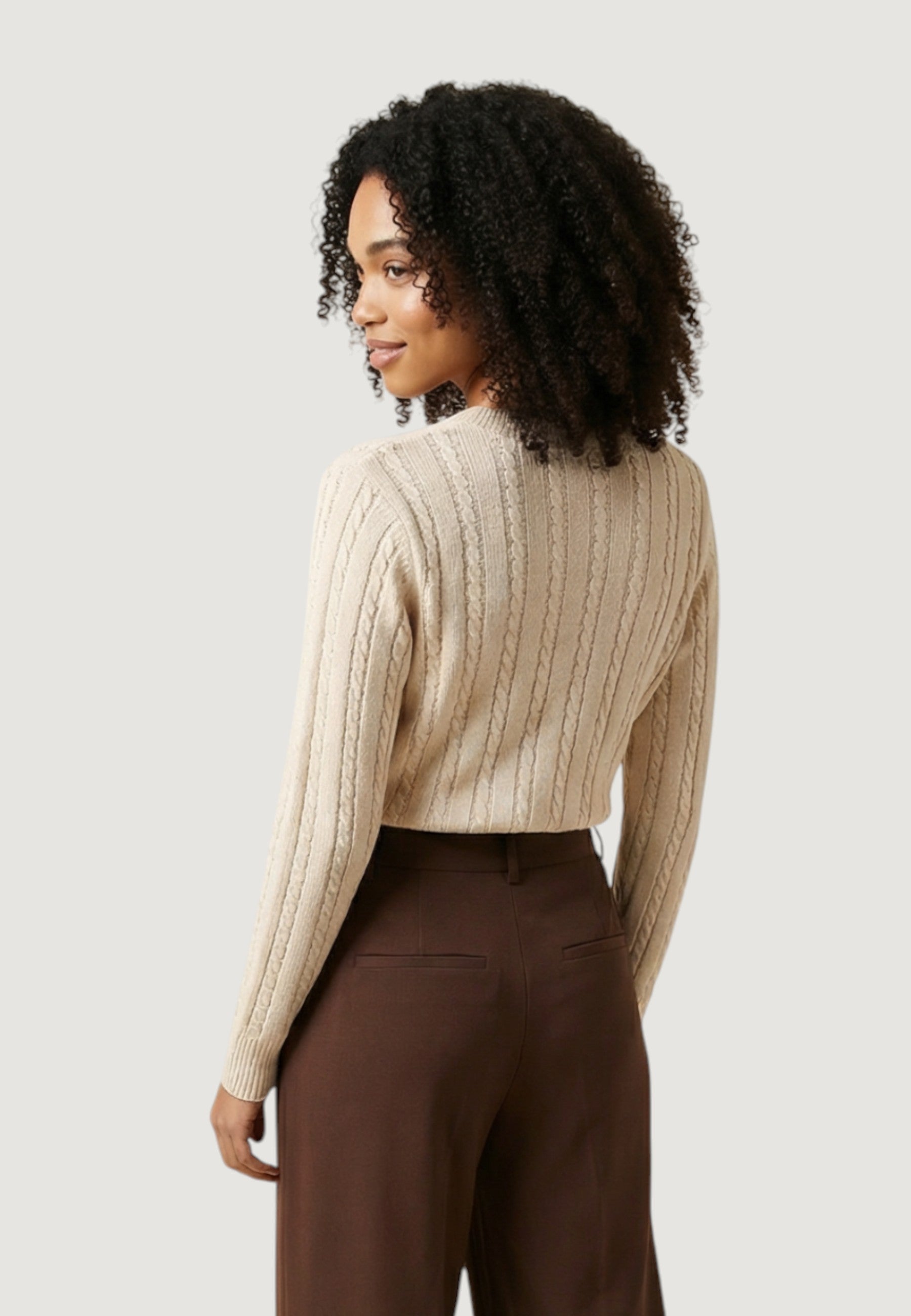 Maglione Jacqueline de Yong Jdybow Emb. L/S O-Neck Cable Pull Knt