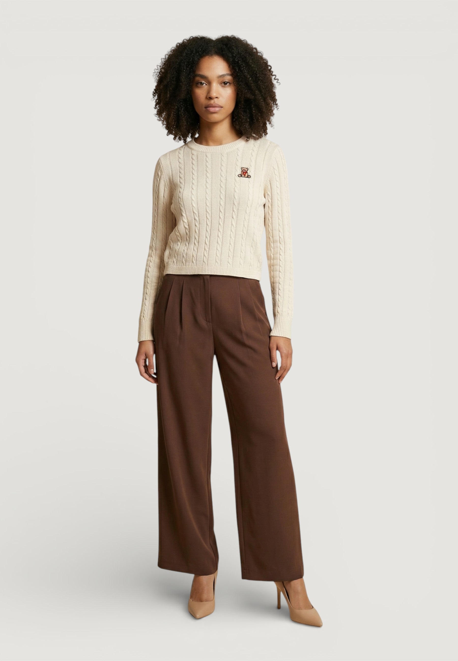 Maglione Jacqueline de Yong Jdybow Emb. L/S O-Neck Cable Pull Knt