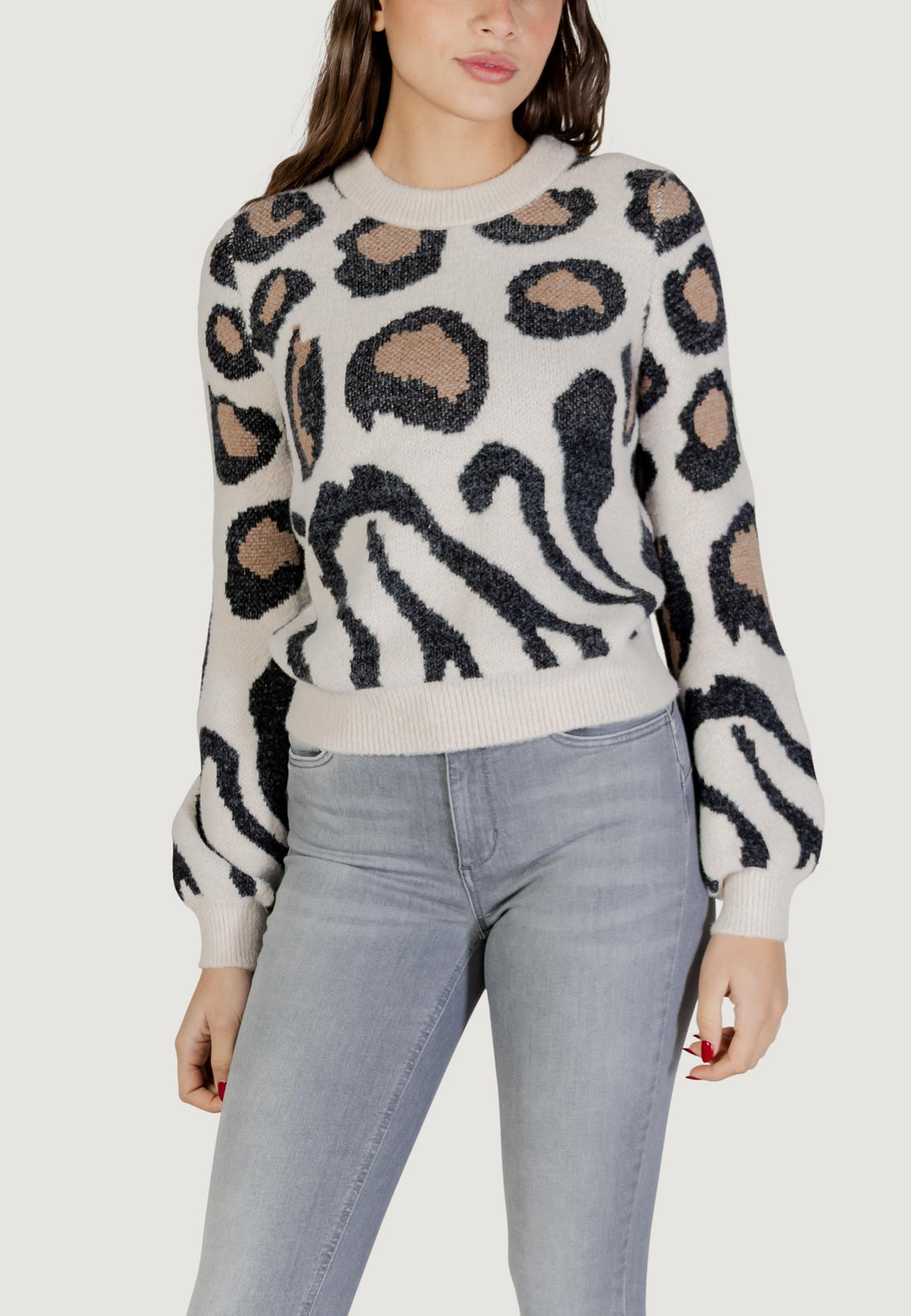 Pullover Jacqueline de Yong JDYLORRAINE ANIMAL L/S PULLOVER KNT