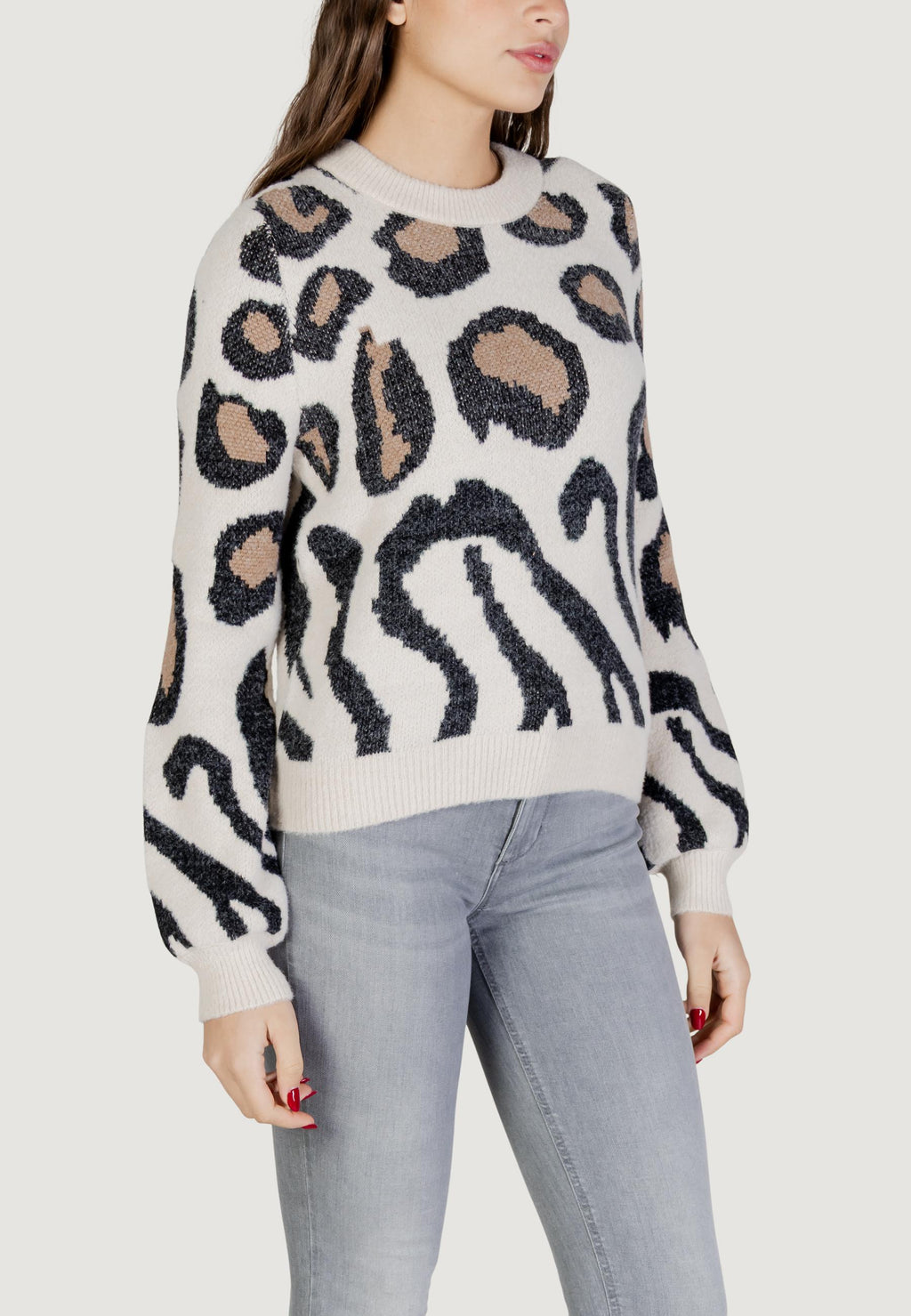 Pullover Jacqueline de Yong JDYLORRAINE ANIMAL L/S PULLOVER KNT
