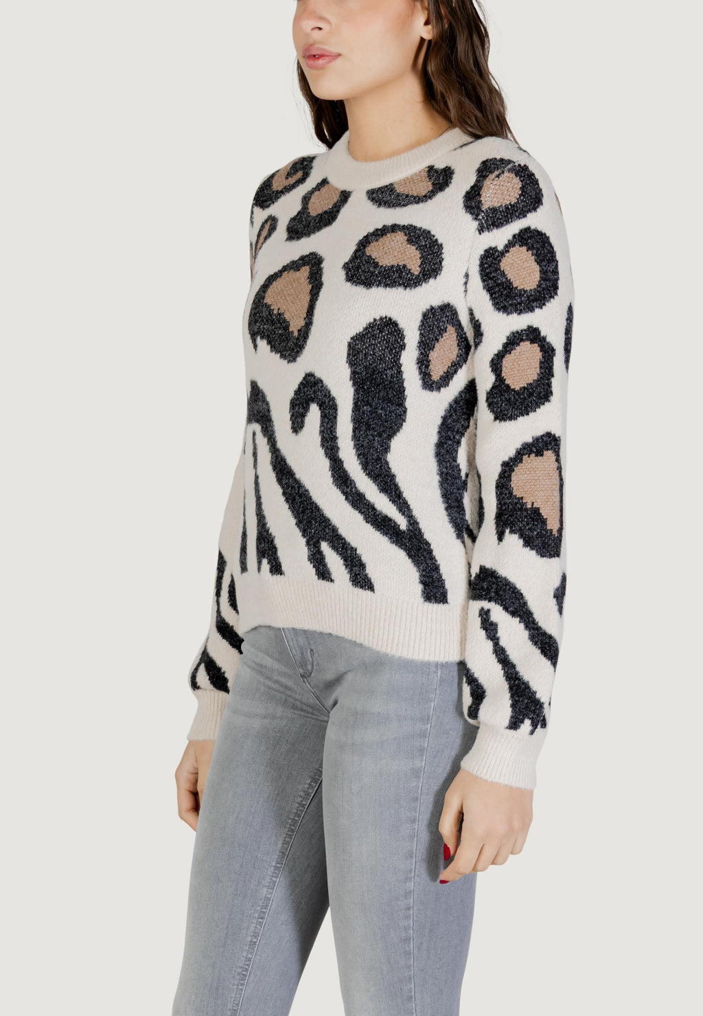 Pullover Jacqueline de Yong JDYLORRAINE ANIMAL L/S PULLOVER KNT