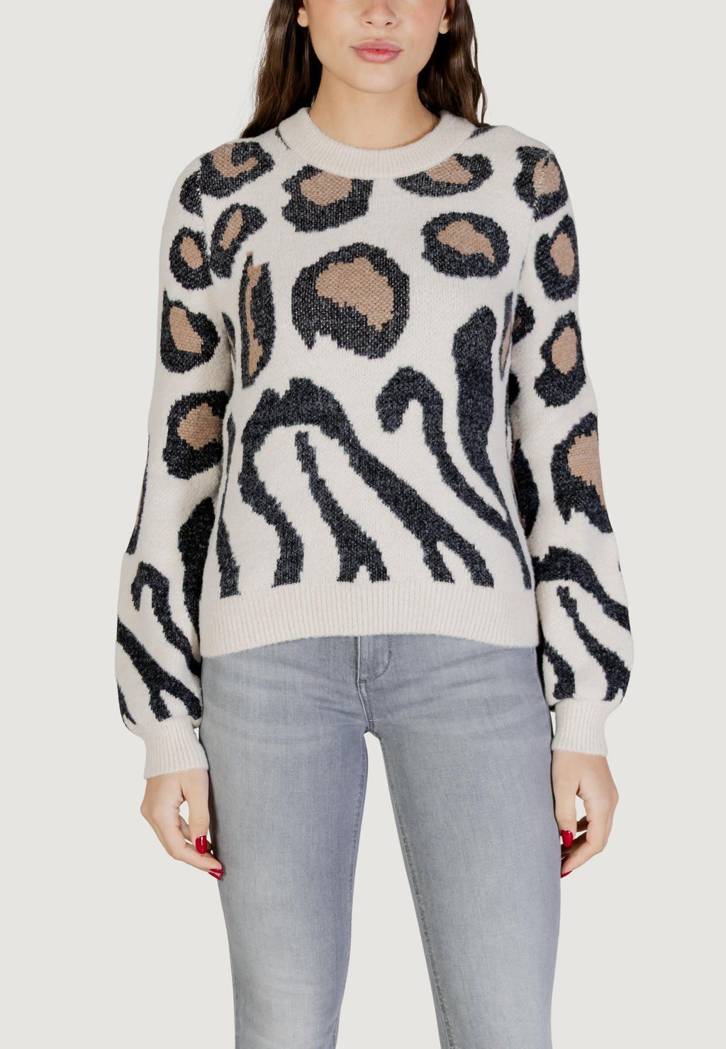 Pullover Jacqueline de Yong JDYLORRAINE ANIMAL L/S PULLOVER KNT