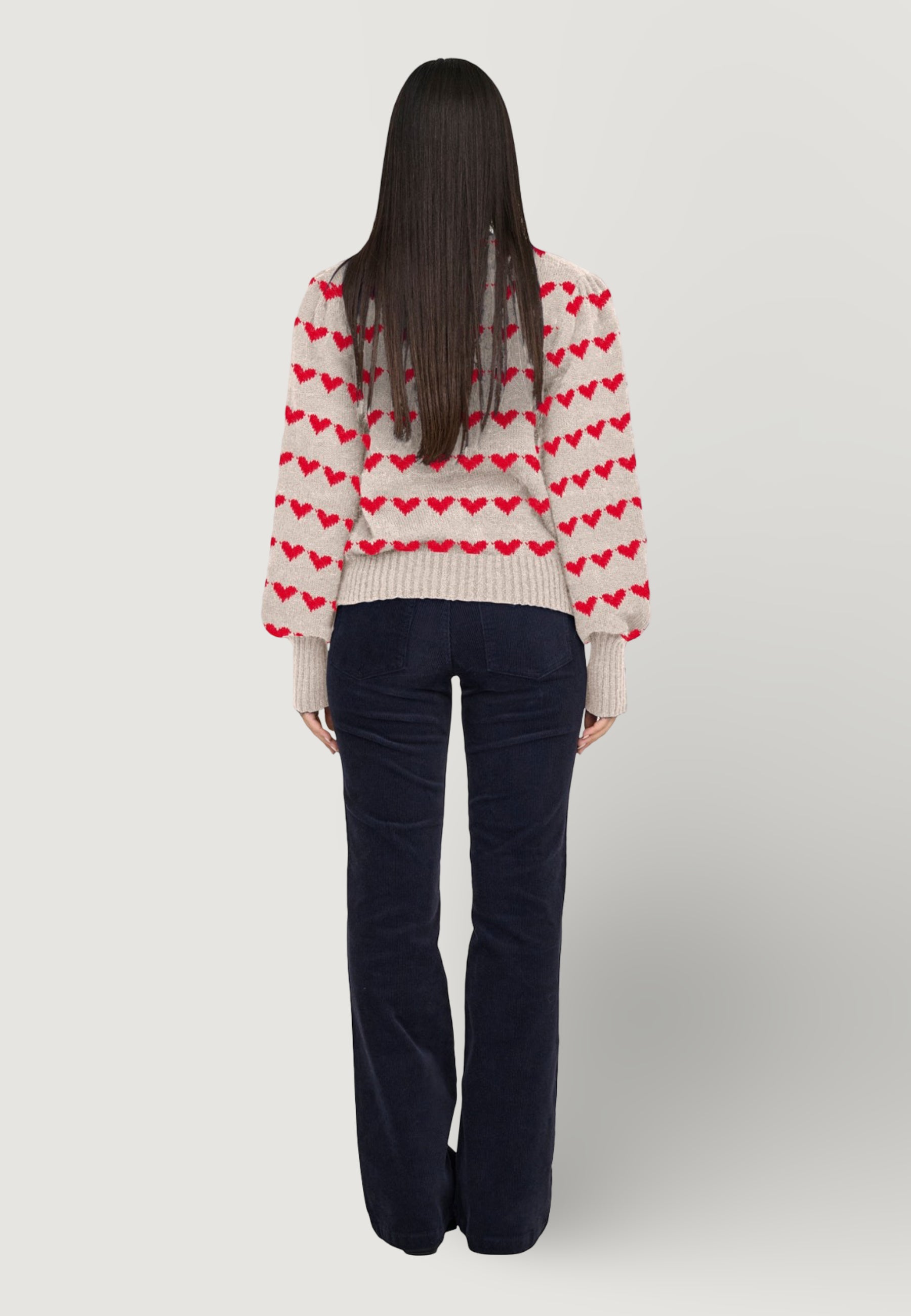 Pullover Jacqueline de Yong JDYSIGRID LIFE L/S ONECK PUFFDOT PUL KNT