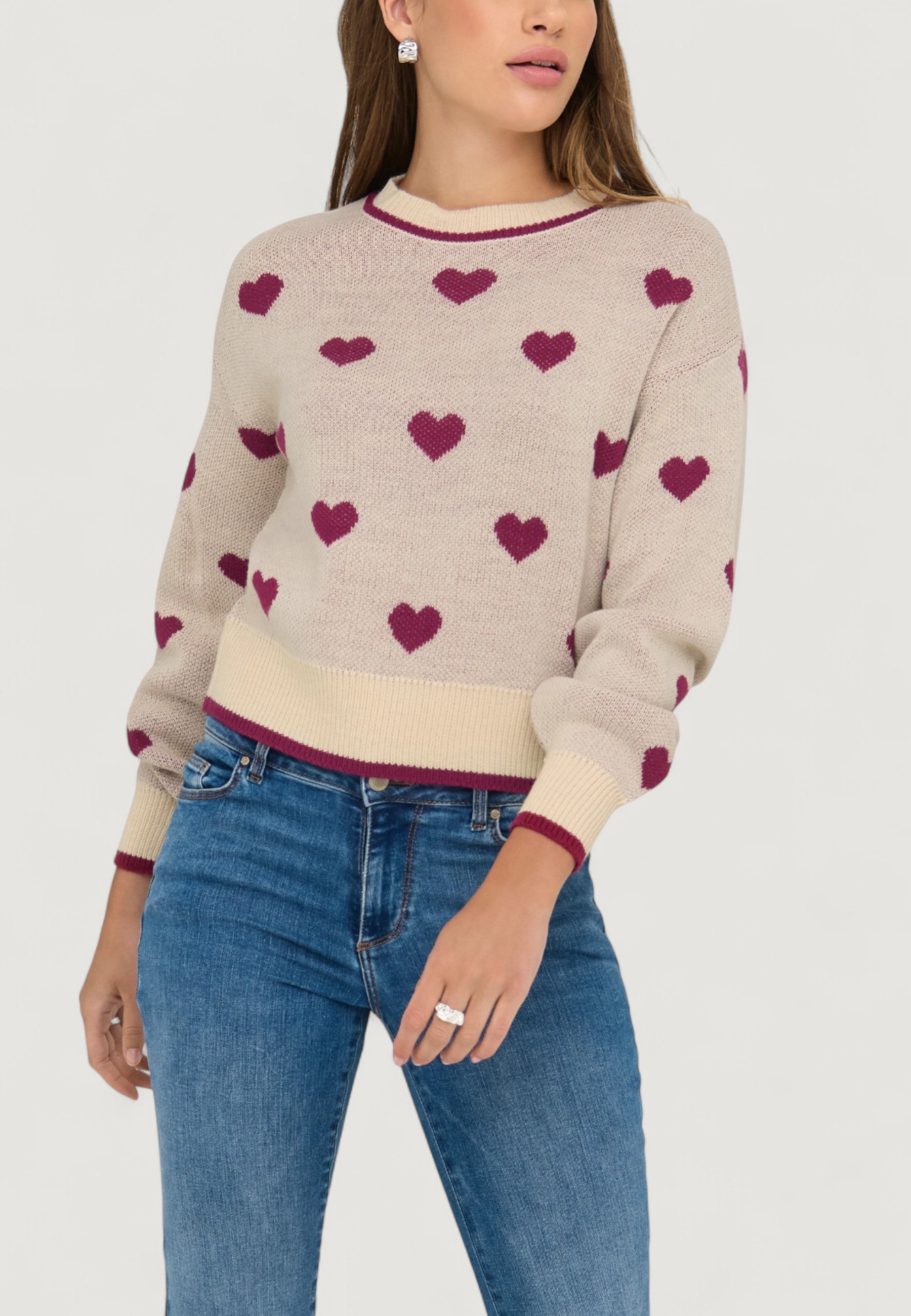 Maglione Jacqueline de Yong Jdyromance L/S Jacq. Pullover Knt Noos
