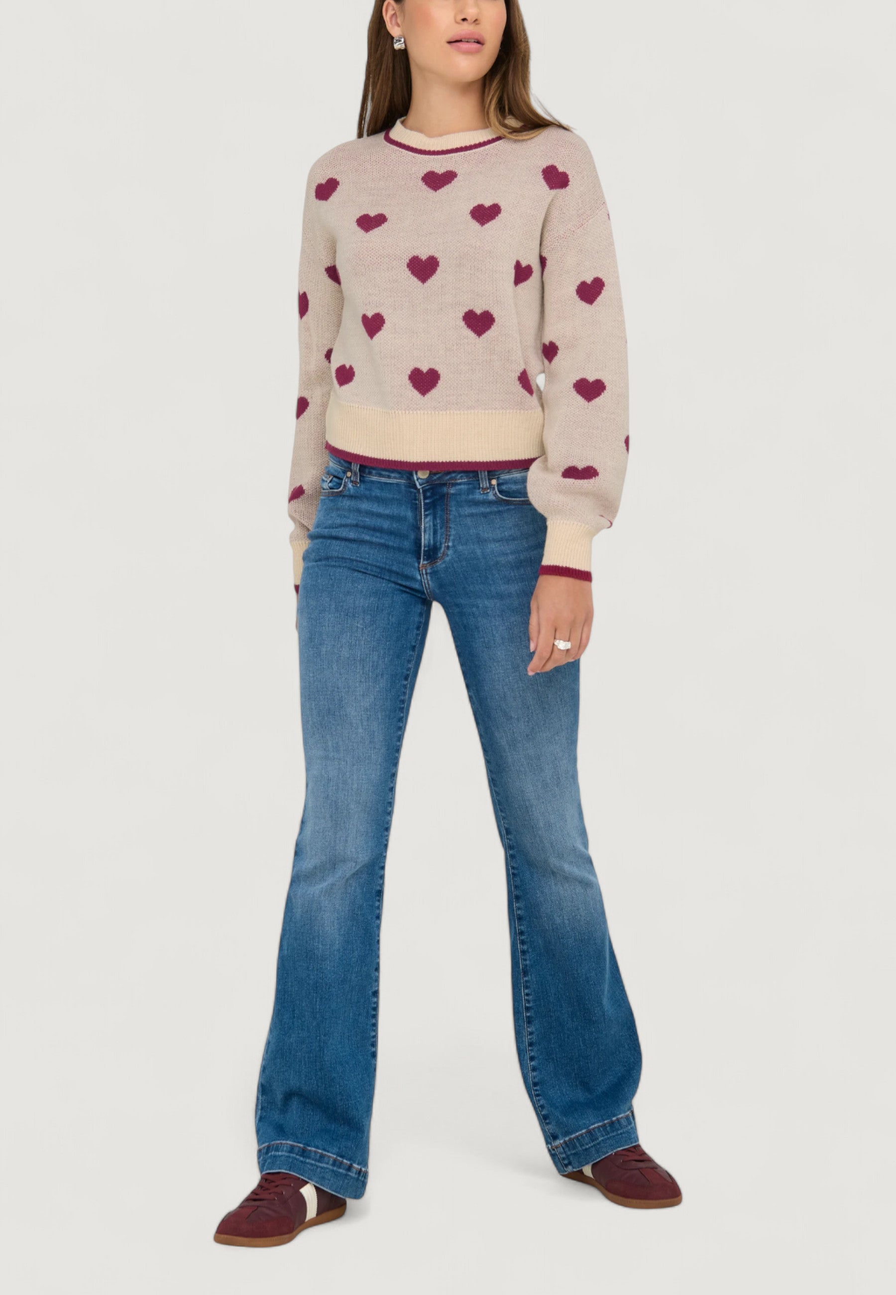 Maglione Jacqueline de Yong Jdyromance L/S Jacq. Pullover Knt Noos