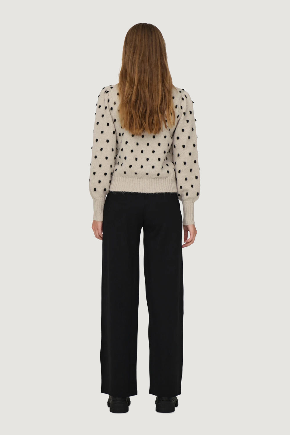 Pullover Jacqueline de Yong JDYSIGRID LIFE L/S ONECK PUFFDOT PUL KNT