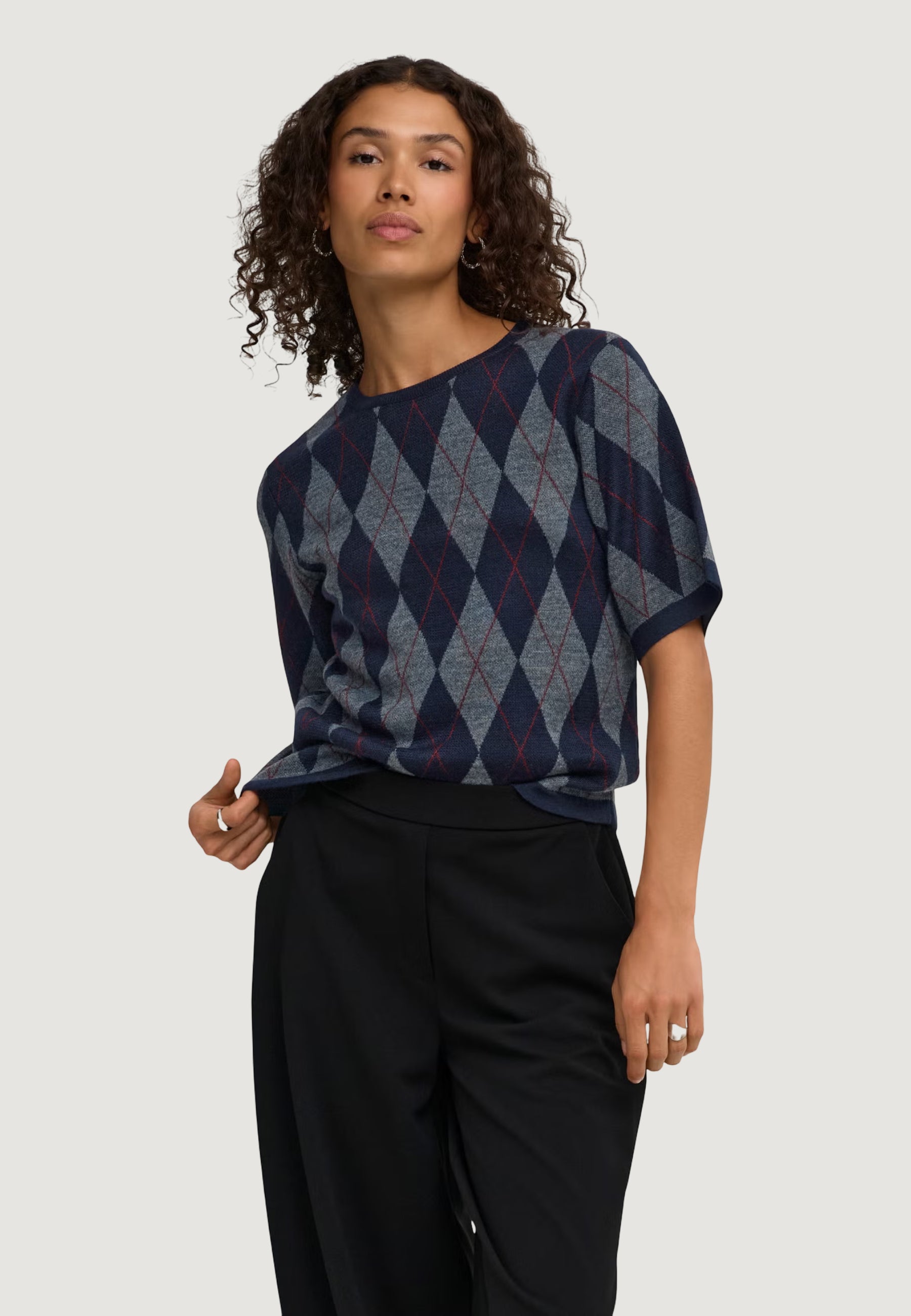 Pullover Jacqueline de Yong Jdymaggy S/S Argyle  Pullover Knt