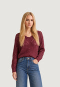 Maglione Jacqueline de Yong JDYBADUT L/S V-NECK STRUC GLITT PULL KNT