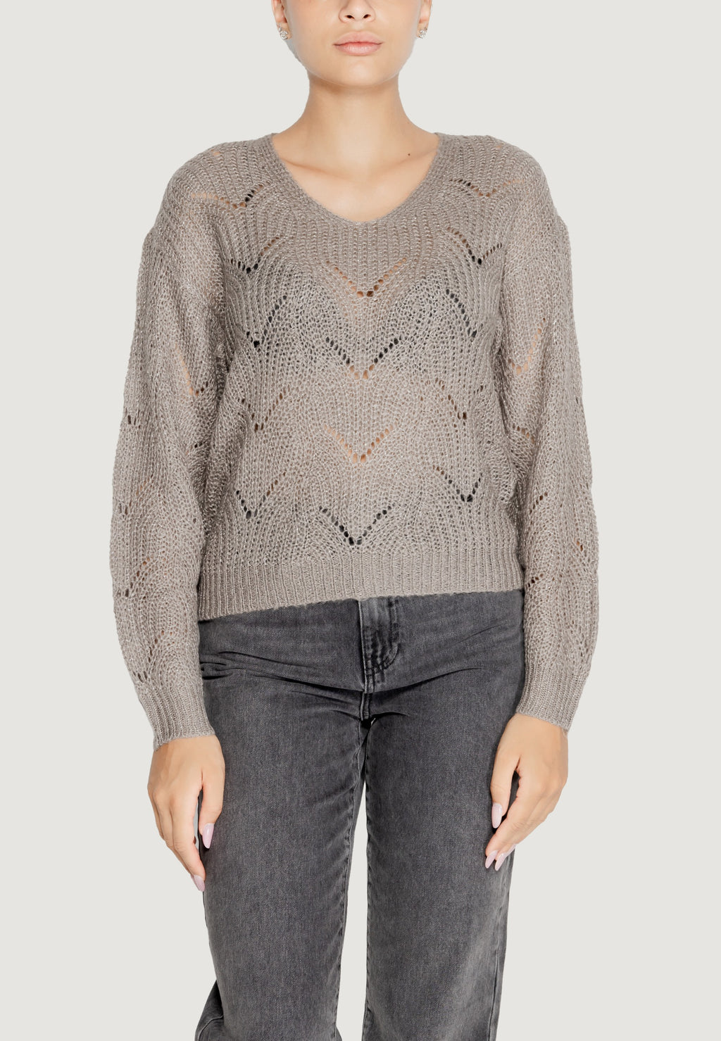 Maglione Jacqueline de Yong JDYBADUT L/S V-NECK STRUC GLITT PULL KNT