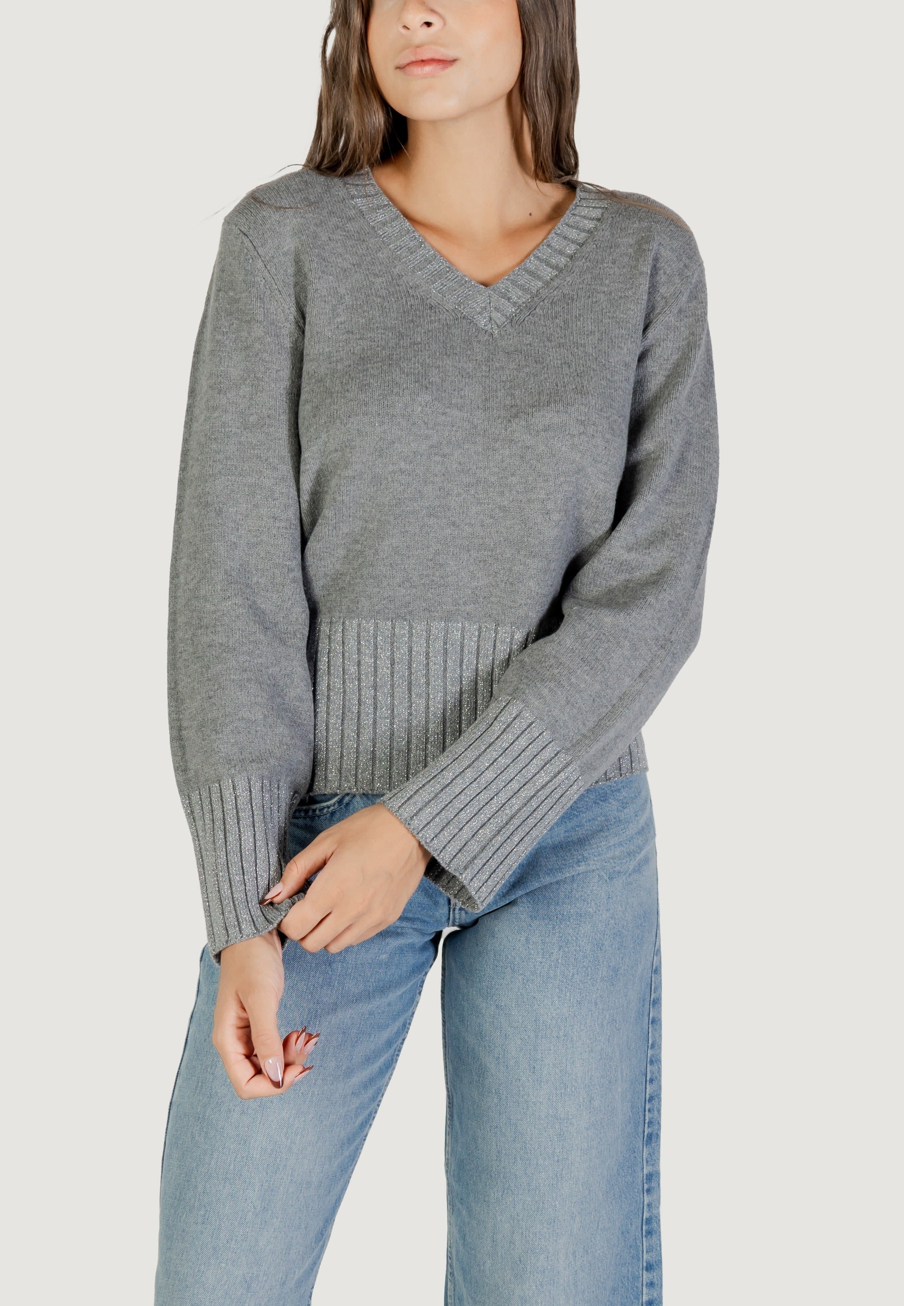 Maglione Jacqueline de Yong Jdyprime Lurex Life L/S V-Neck Pull Knt