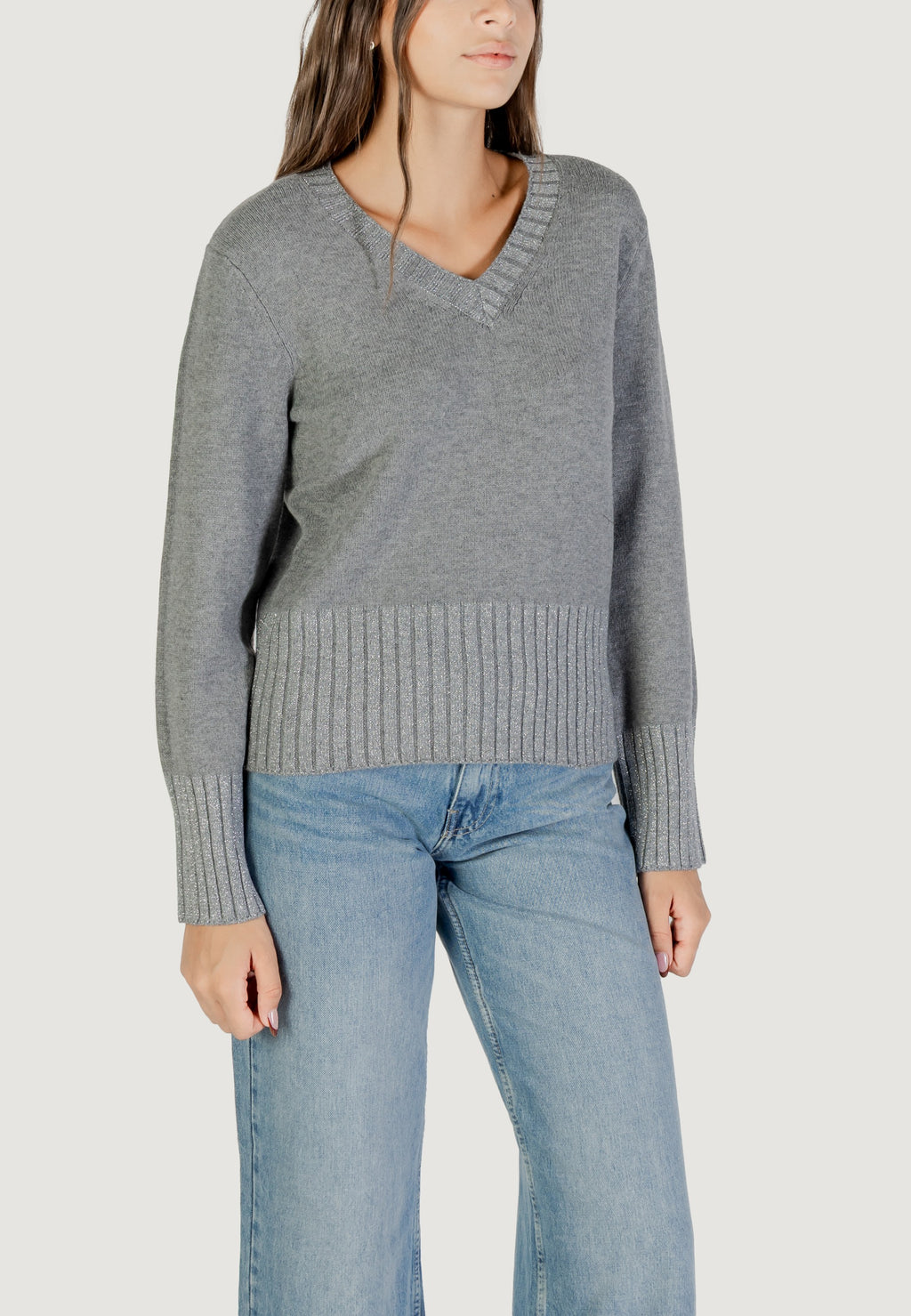 Maglione Jacqueline de Yong Jdyprime Lurex Life L/S V-Neck Pull Knt