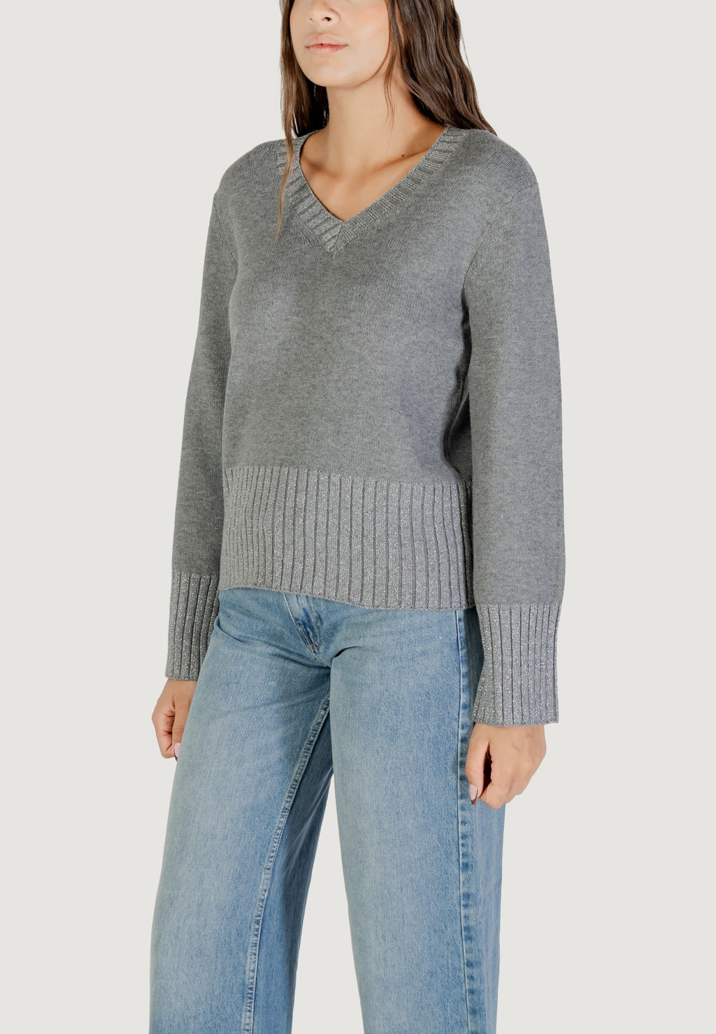 Maglione Jacqueline de Yong Jdyprime Lurex Life L/S V-Neck Pull Knt