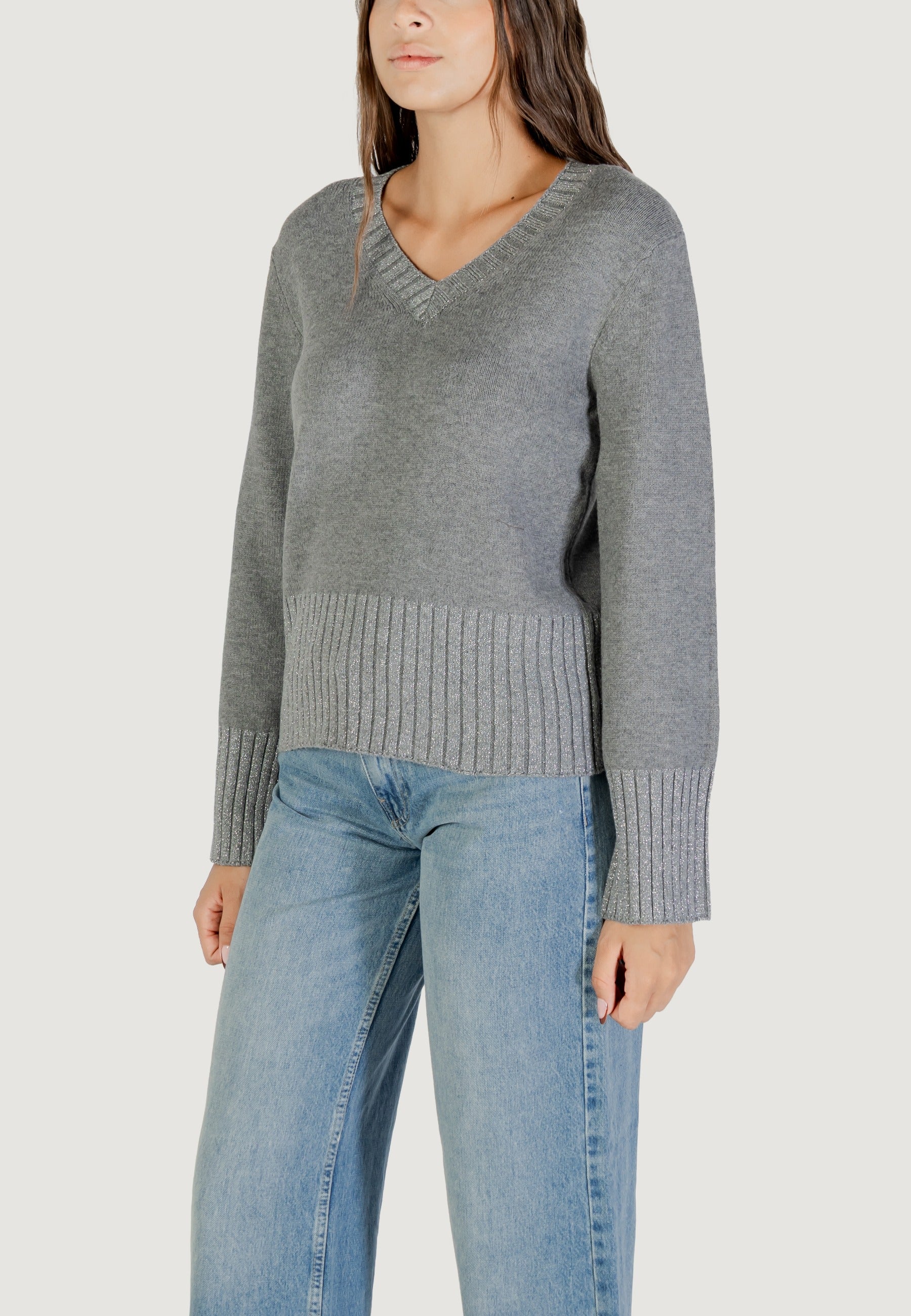 Maglione Jacqueline de Yong Jdyprime Lurex Life L/S V-Neck Pull Knt