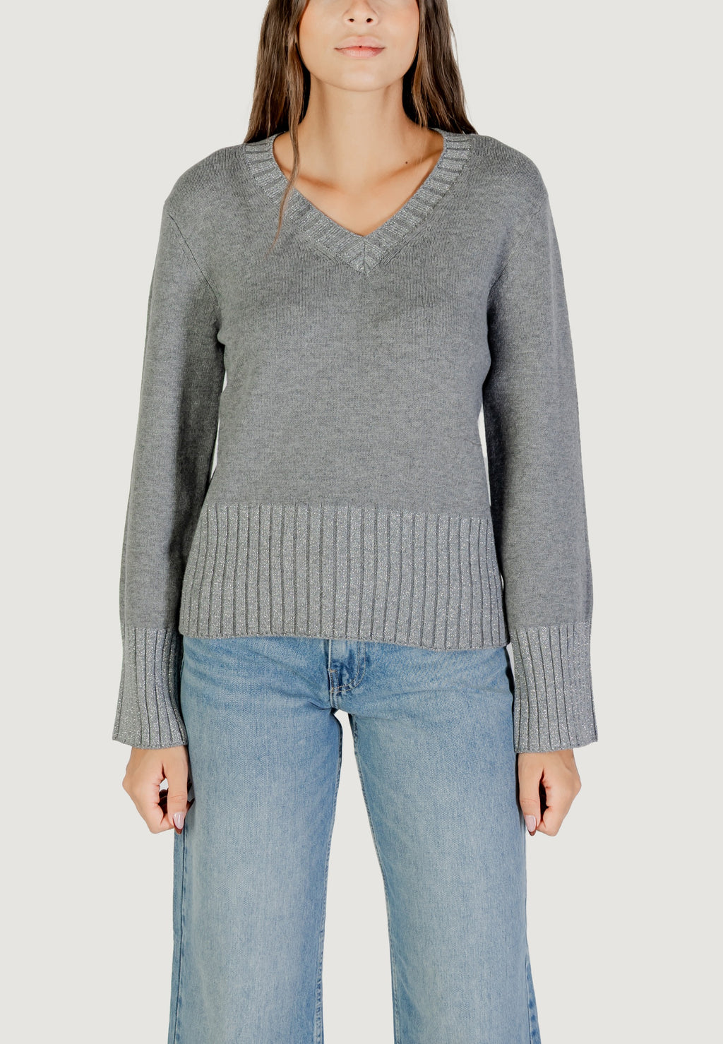 Maglione Jacqueline de Yong Jdyprime Lurex Life L/S V-Neck Pull Knt