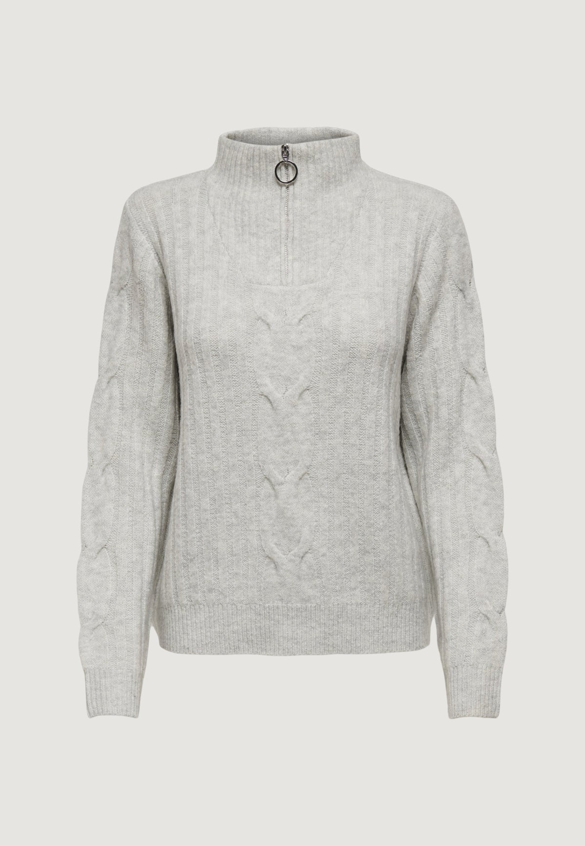 Pullover Jacqueline de Yong JDYANDREA L/S ZIP CABLE PULLOVE KNT NOOS