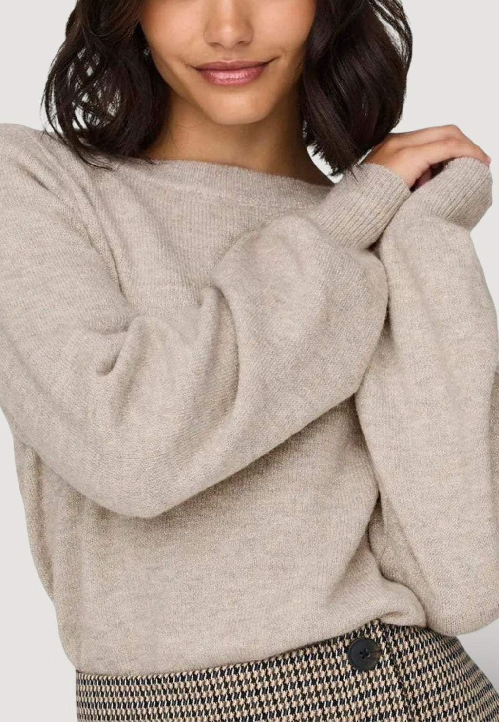 Maglione Jacqueline de Yong JDYRUE GLITTER L/S BOAT PULLOVE KNT NOOS