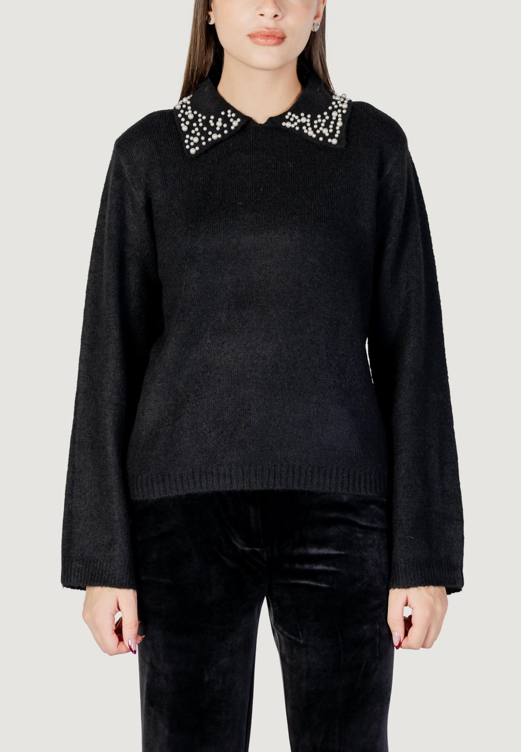 Pullover Jacqueline de Yong Jdyaubray Life L/S Pearl Collar Pull Knt