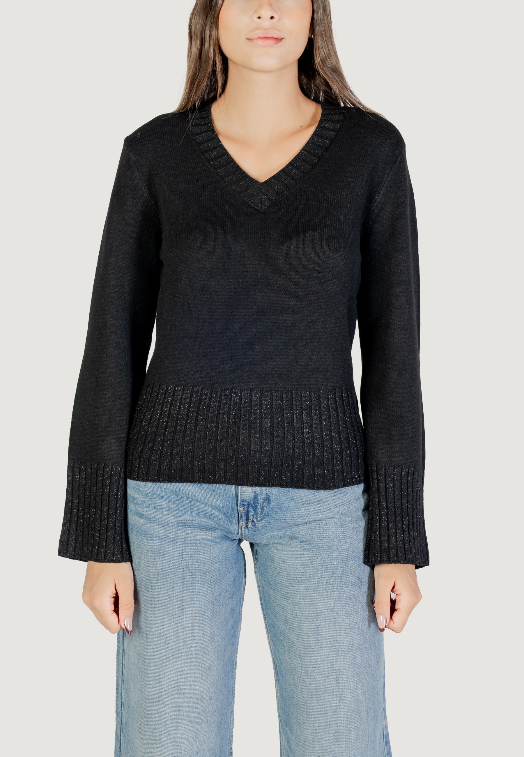 Maglione Jacqueline de Yong Jdyprime Lurex Life L/S V-Neck Pull Knt