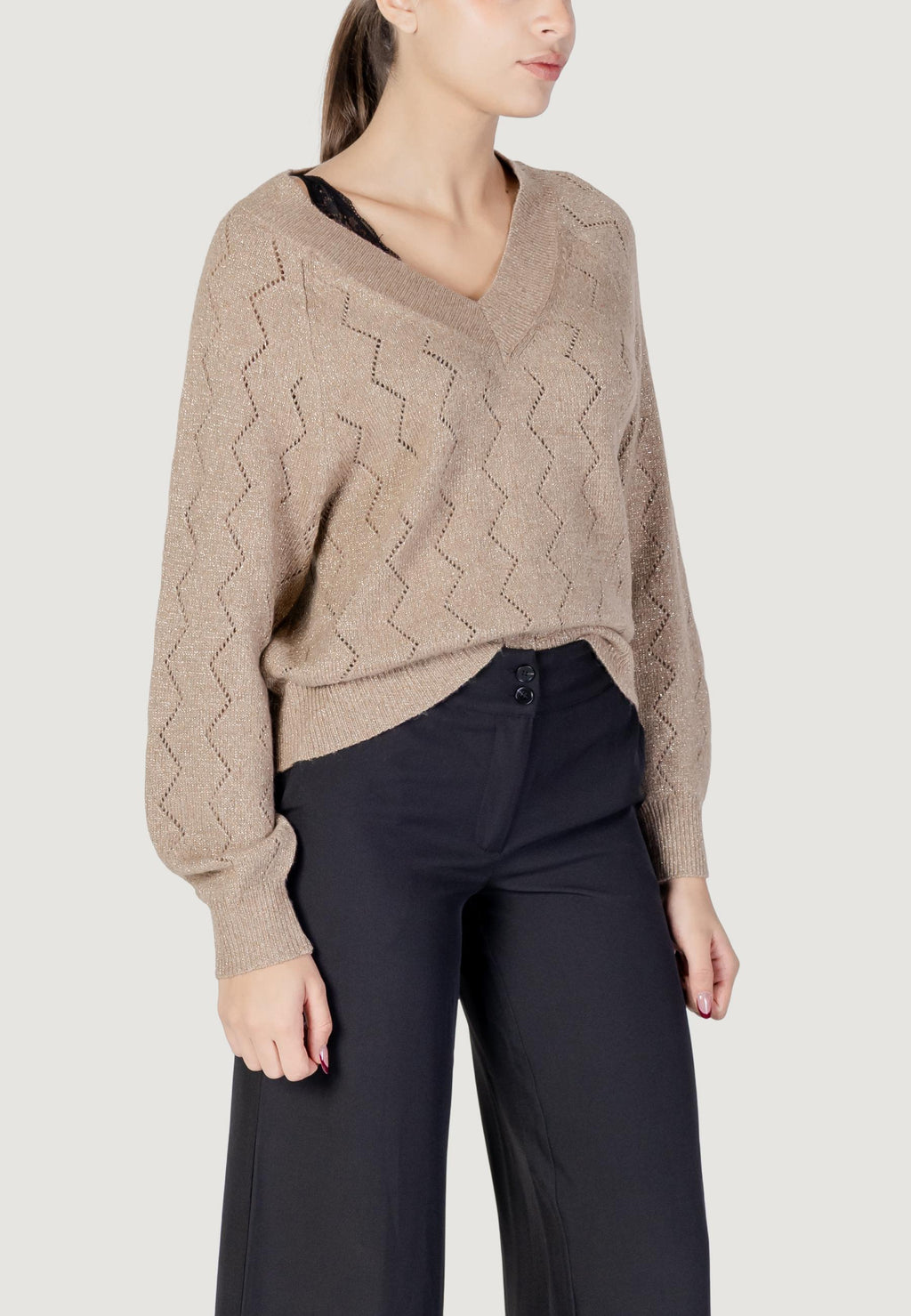 Pullover Jacqueline de Yong Jdyaspen Life L/S V-Neck Pullover Knt