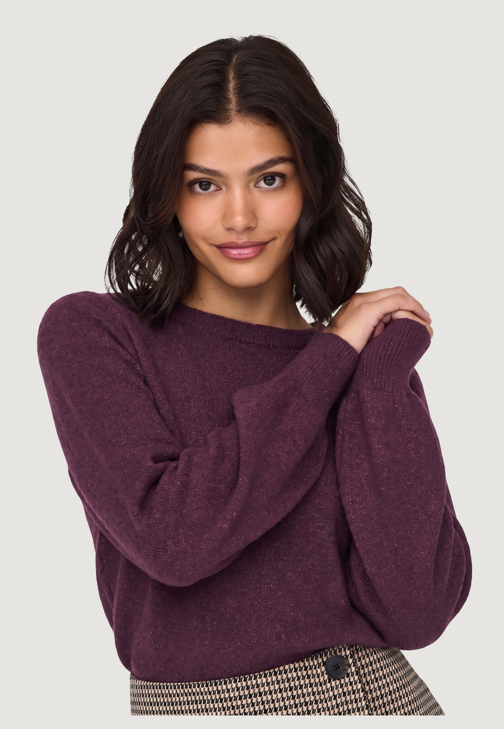 Pullover Jacqueline de Yong JDYRUE GLITTER L/S BOAT PULLOVE KNT NOOS