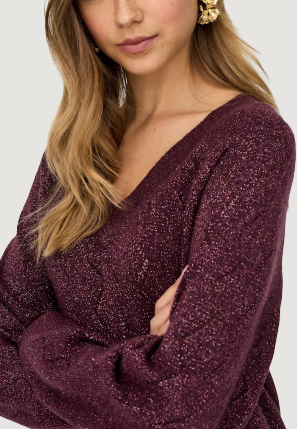 Pullover Jacqueline de Yong Jdyaspen Life L/S V-Neck Pullover Knt