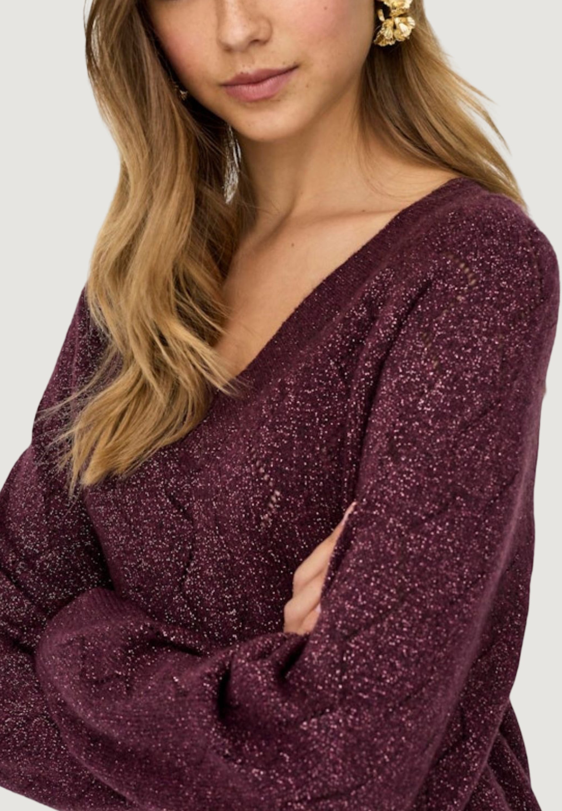 Pullover Jacqueline de Yong Jdyaspen Life L/S V-Neck Pullover Knt