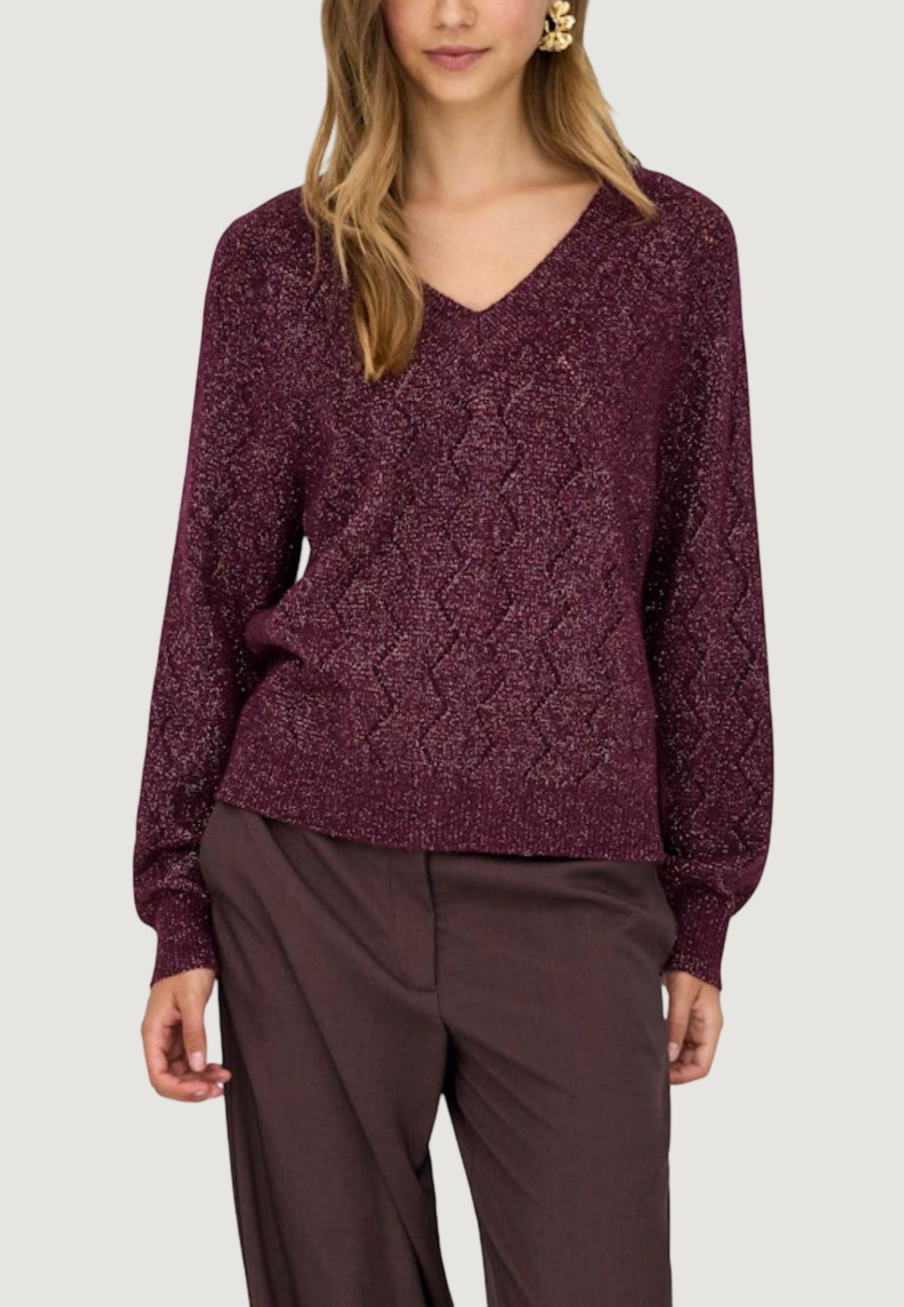 Pullover Jacqueline de Yong Jdyaspen Life L/S V-Neck Pullover Knt