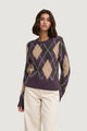 Pullover Jacqueline de Yong Jdyreese L/S O-Neck Argyle Pullover Knt