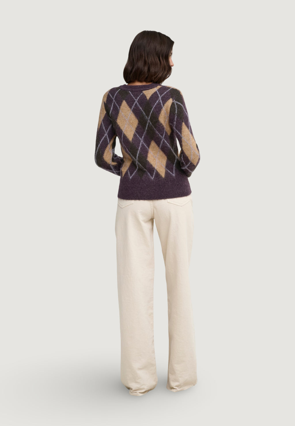 Pullover Jacqueline de Yong Jdyreese L/S O-Neck Argyle Pullover Knt