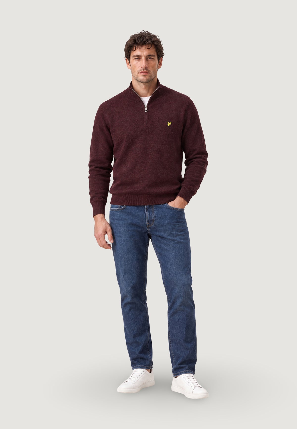 Pullover Lyle & Scott Cotton Merino Quarter Zip Jump