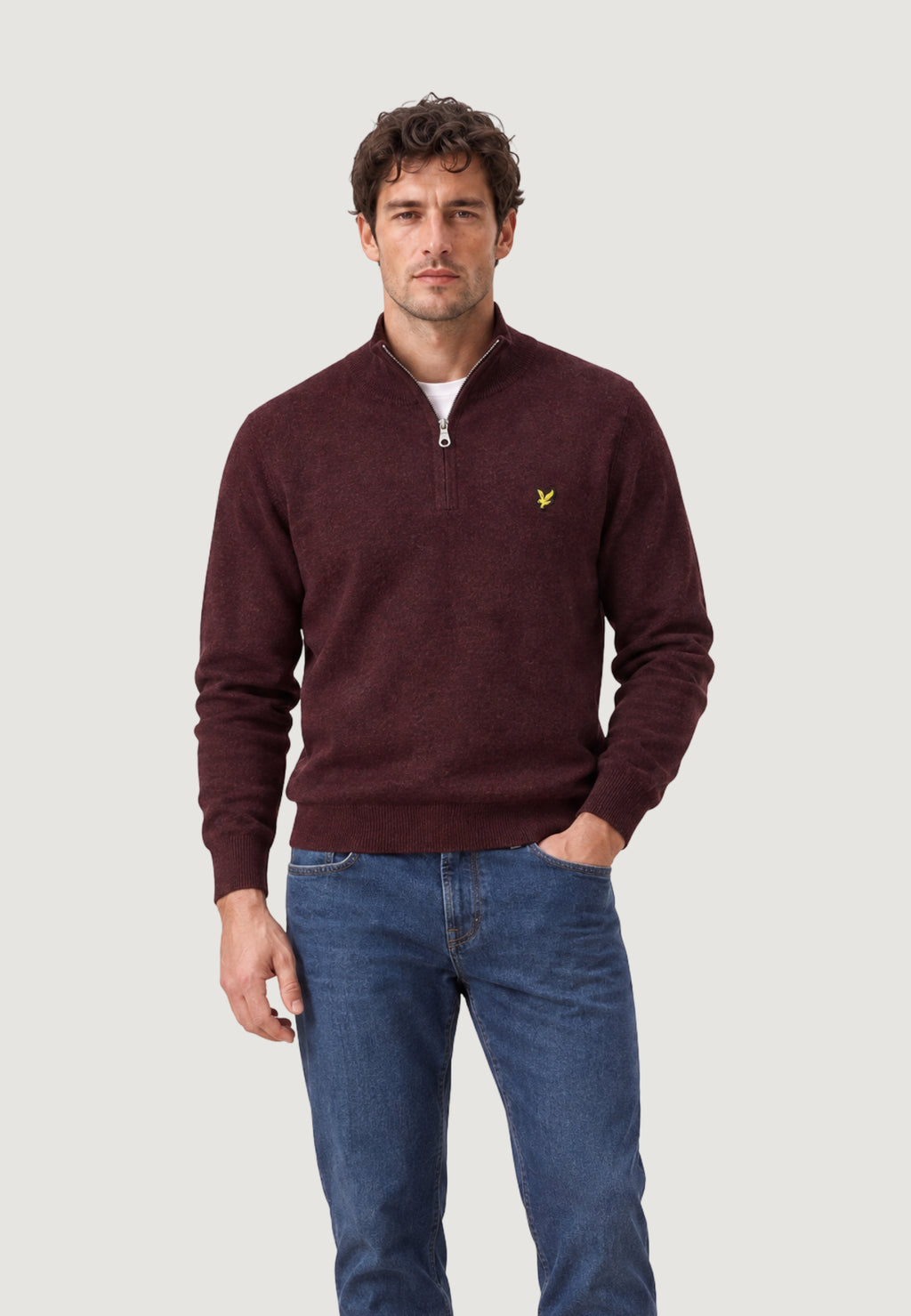 Pullover Lyle & Scott Cotton Merino Quarter Zip Jump