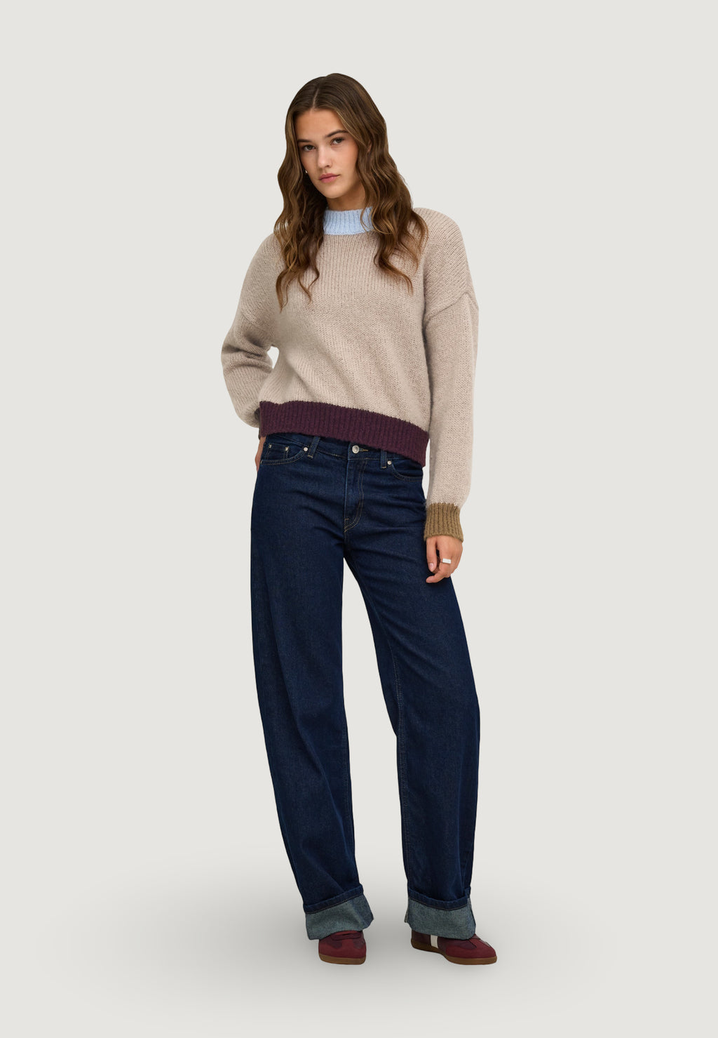 Pullover Only ONLOLINA LS CONTRAST HIGHNECK CC KNT