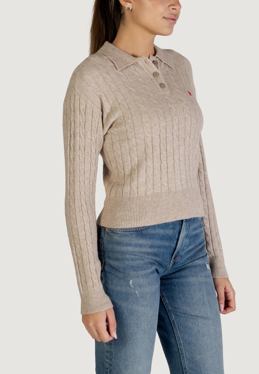 Maglione Only Onlkatia Ls Cable Polo Cc Knt