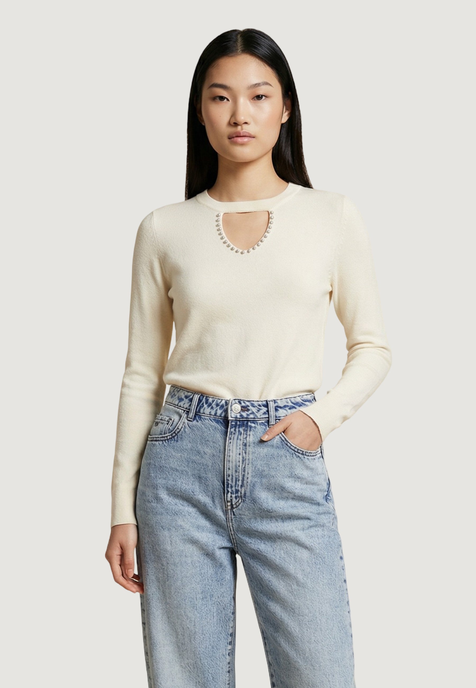 Maglione Only Onlvenice Life Ls Peekaboo Bling Cc Knt