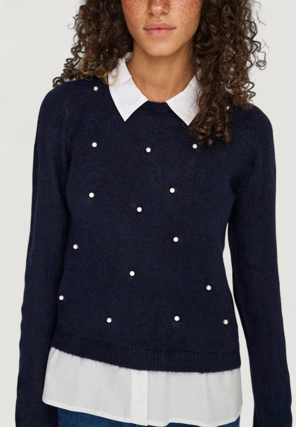 Maglione Only ONLDOLLY LS WOVEN MIX PEARL PULL CC KNT